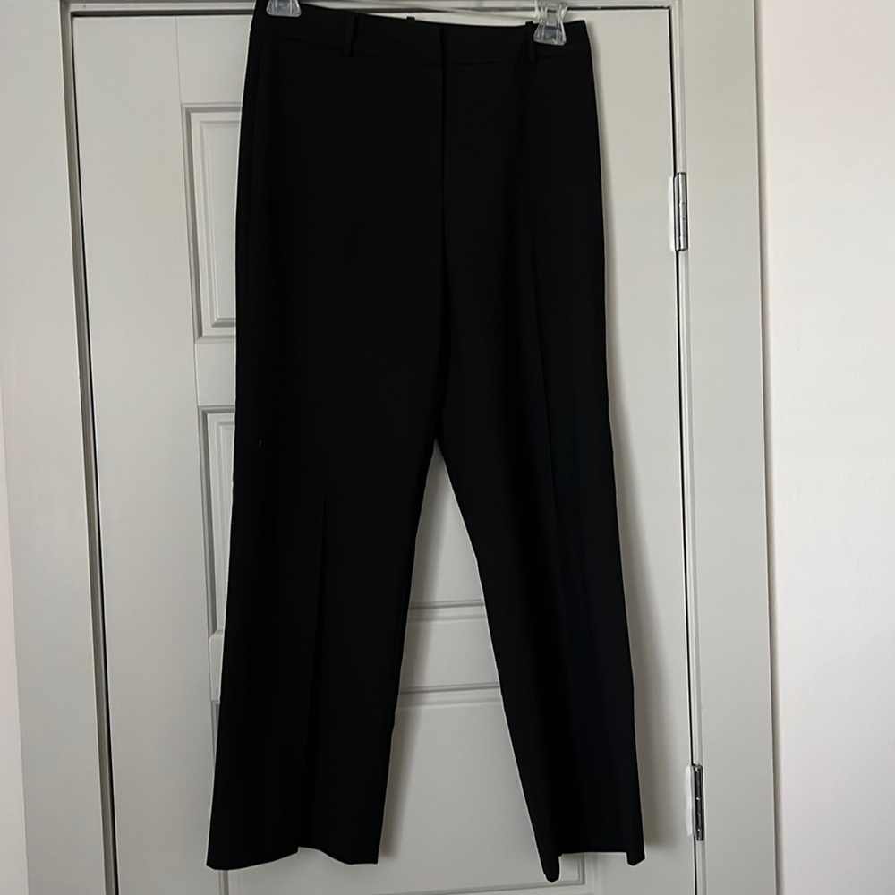 Antonio‎ Melani black flat front trousers pants Sz 6 S straight mid rise